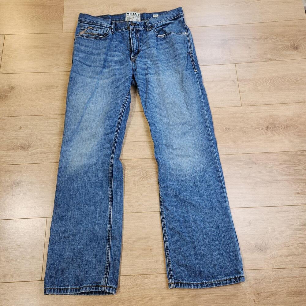 Ariat M4 Sebastian Bootcut Jeans Mens 35x32 Blue Med Wash Denim Relaxed Western